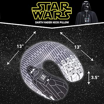 FUL Star Wars Darth Vader and Storm Trooper Travel Neck Pillow for Airplane, Car and Office Comfortable and Breathable, Grey