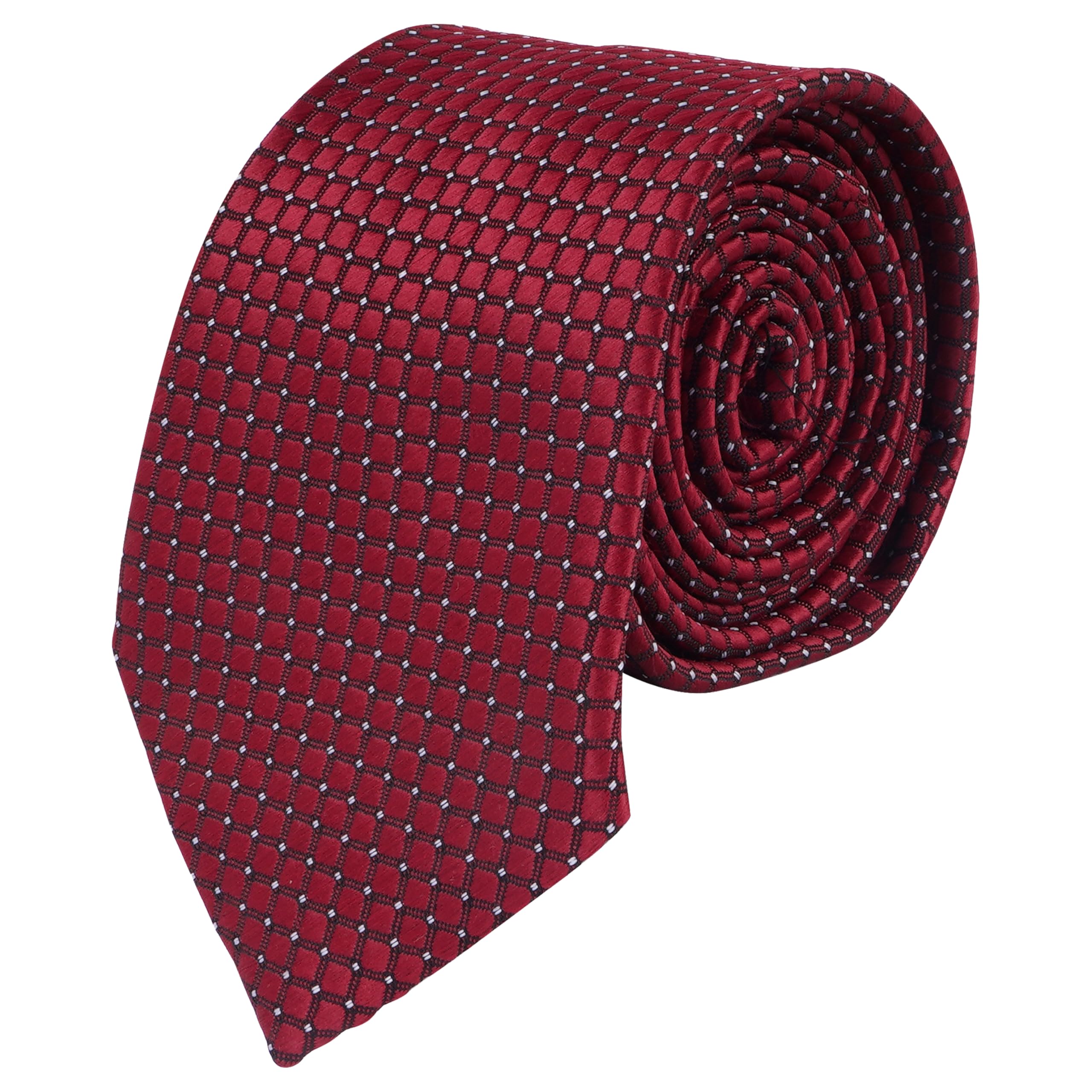 Calixto Mens Micro Self, Necktie Gift Set Formal Tie (Pack of 1) (Red Dotted) - Image 2 thumbnail
