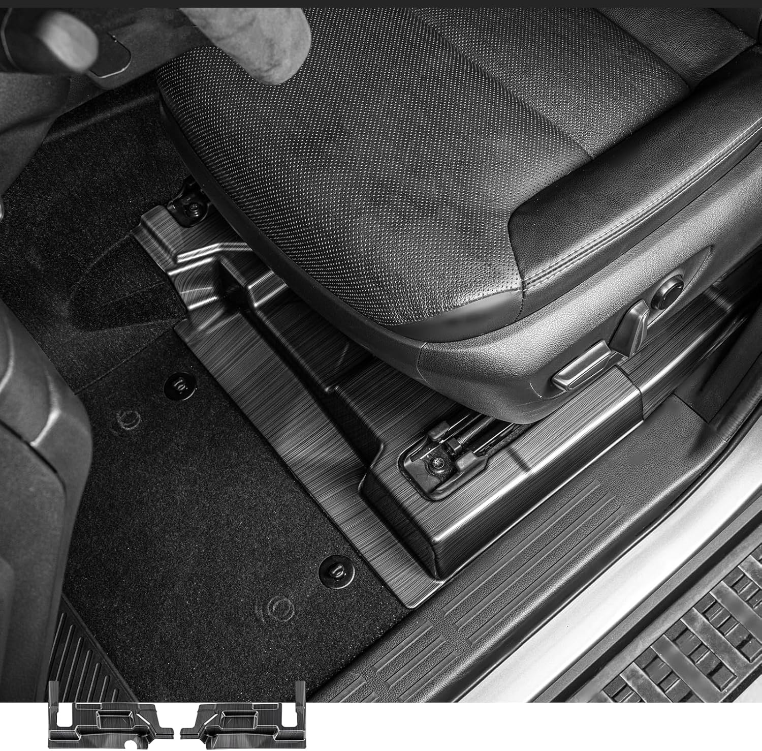 Seat Kick Panels for 2024-2025 2026 Toyota Land Cruiser 250, 1958 Prado LC250 Console Side Wrap Protection Modified Interior Seat Vent Cover Accessories (Front Row (Brushed Black Titanium))