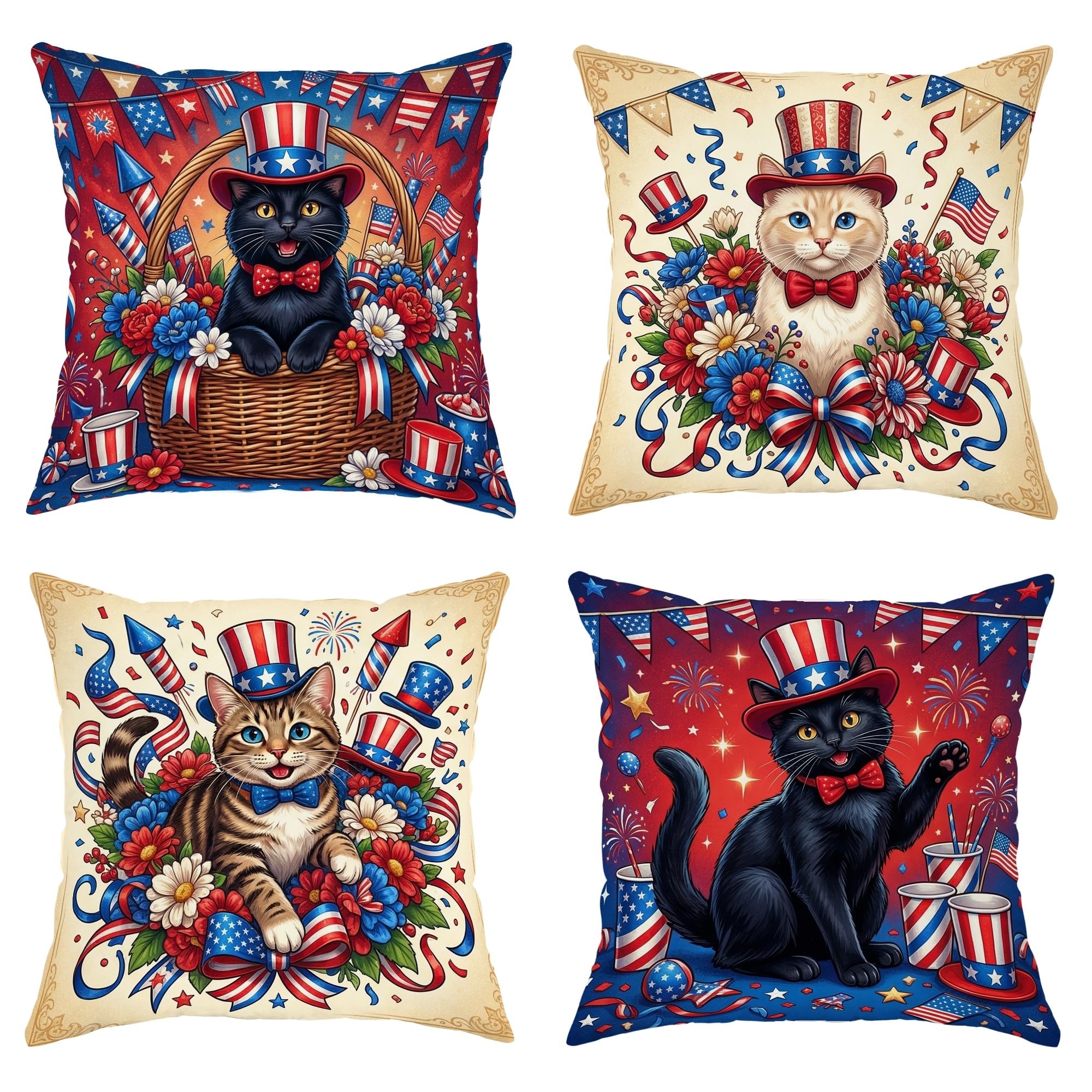 Housse de coussin feu d'artifice rouge 55,9x55,9 cm décorative pour salon et chambre