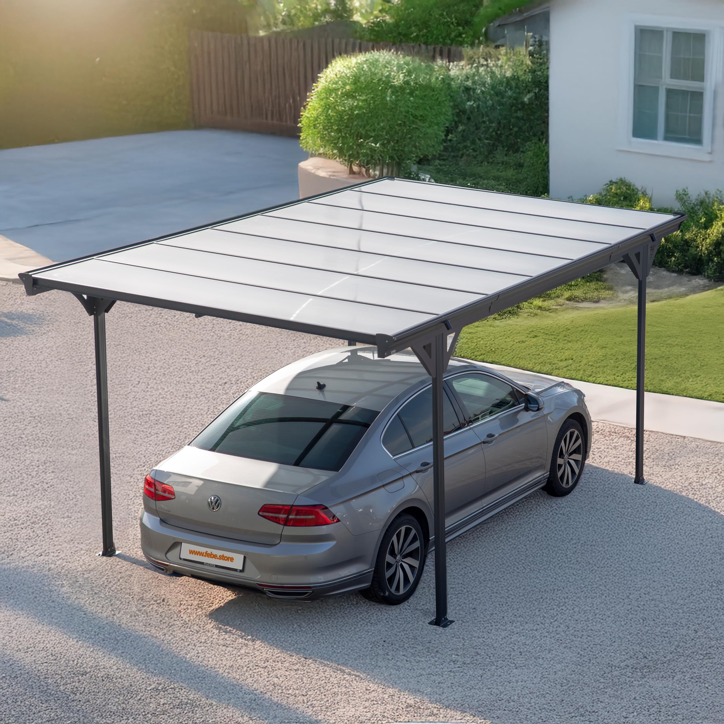 Grindi - Carport Aluminium 5x3 - Terrassenüberdachung Doppelstegplatten Tilos II - Pavillon - Pergola Aluminium - Dachzelt Auto - Gartenpavillon - Shelter - Grillpavillon Überdachung Terrasse