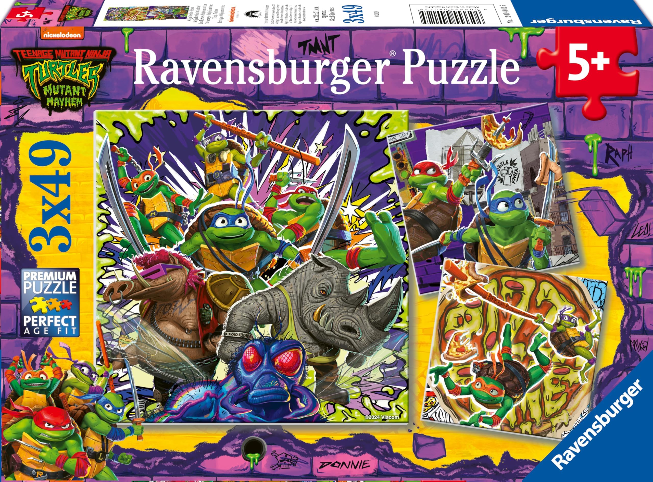 Ravensburger Teenage Mutant Ninja Turtles 3x 49 Piece Jigsaw Puzzles for Kids Age 5 Years Up