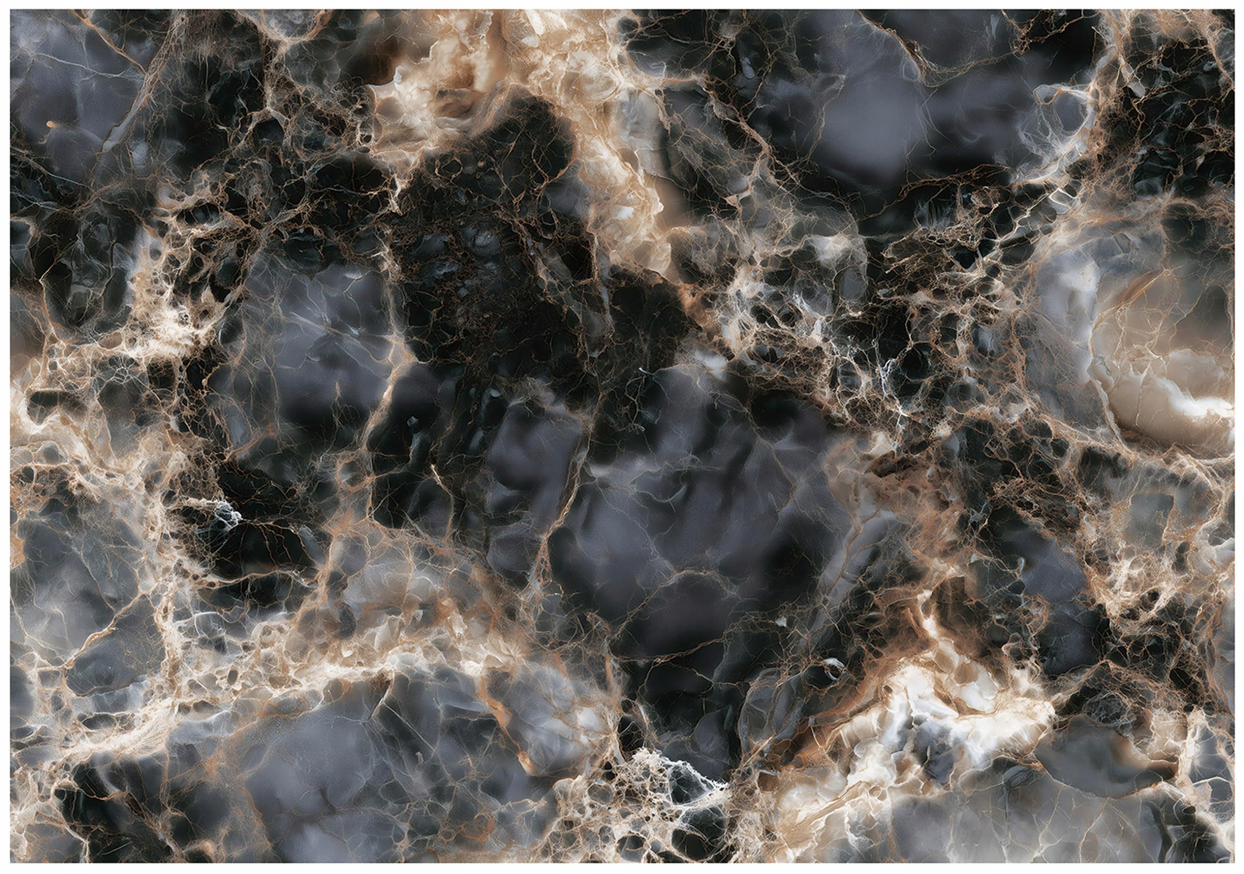 Wallarena Marble Black 1 Non-Woven Photo Wallpaper 300 X 210 Cm