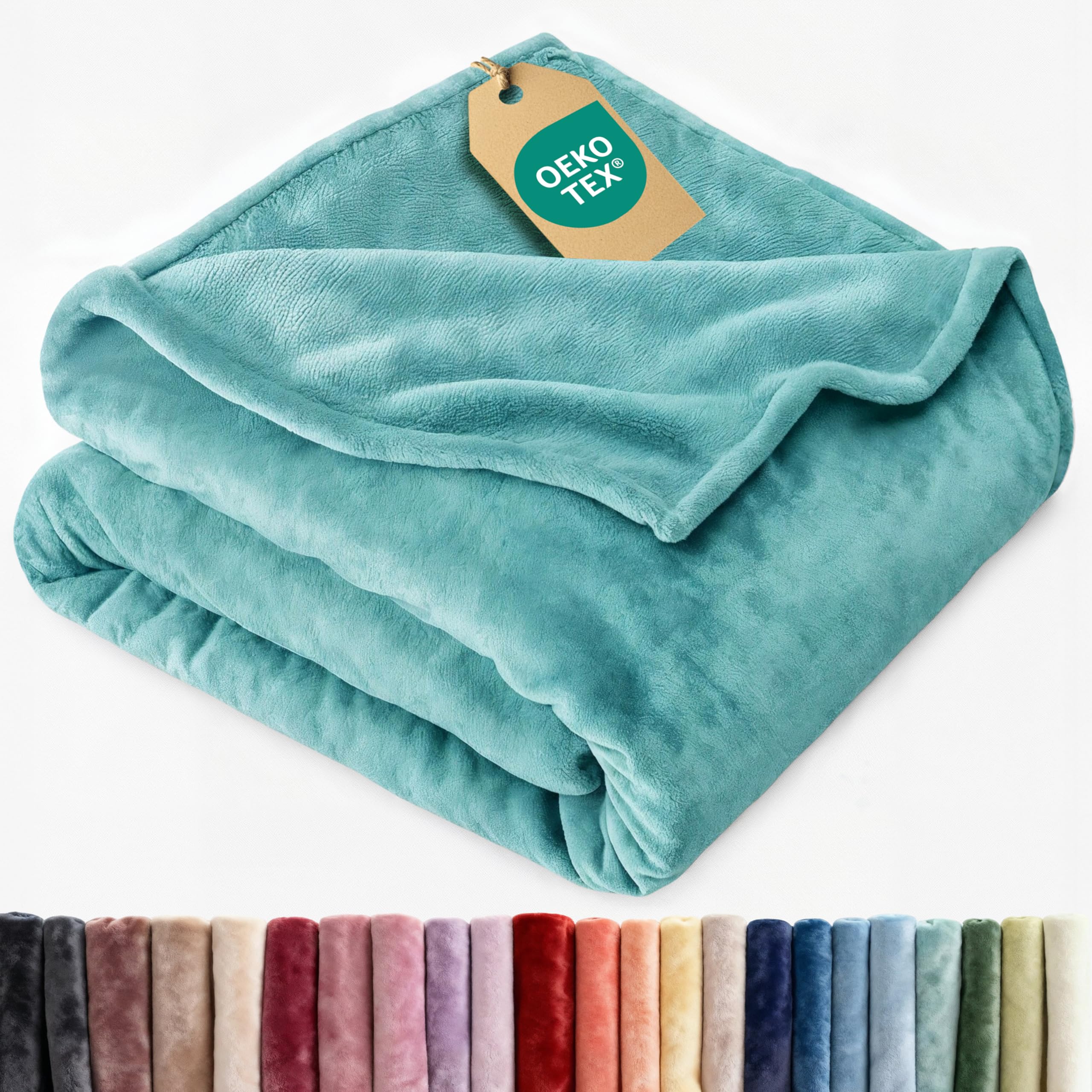 Ultra Soft Fleece Blanket Throw Size - Flannel Fleece Luxury Throw Blanket Lightweight for Couch Bed Chair - Thick, Warm & Breathable - All Season