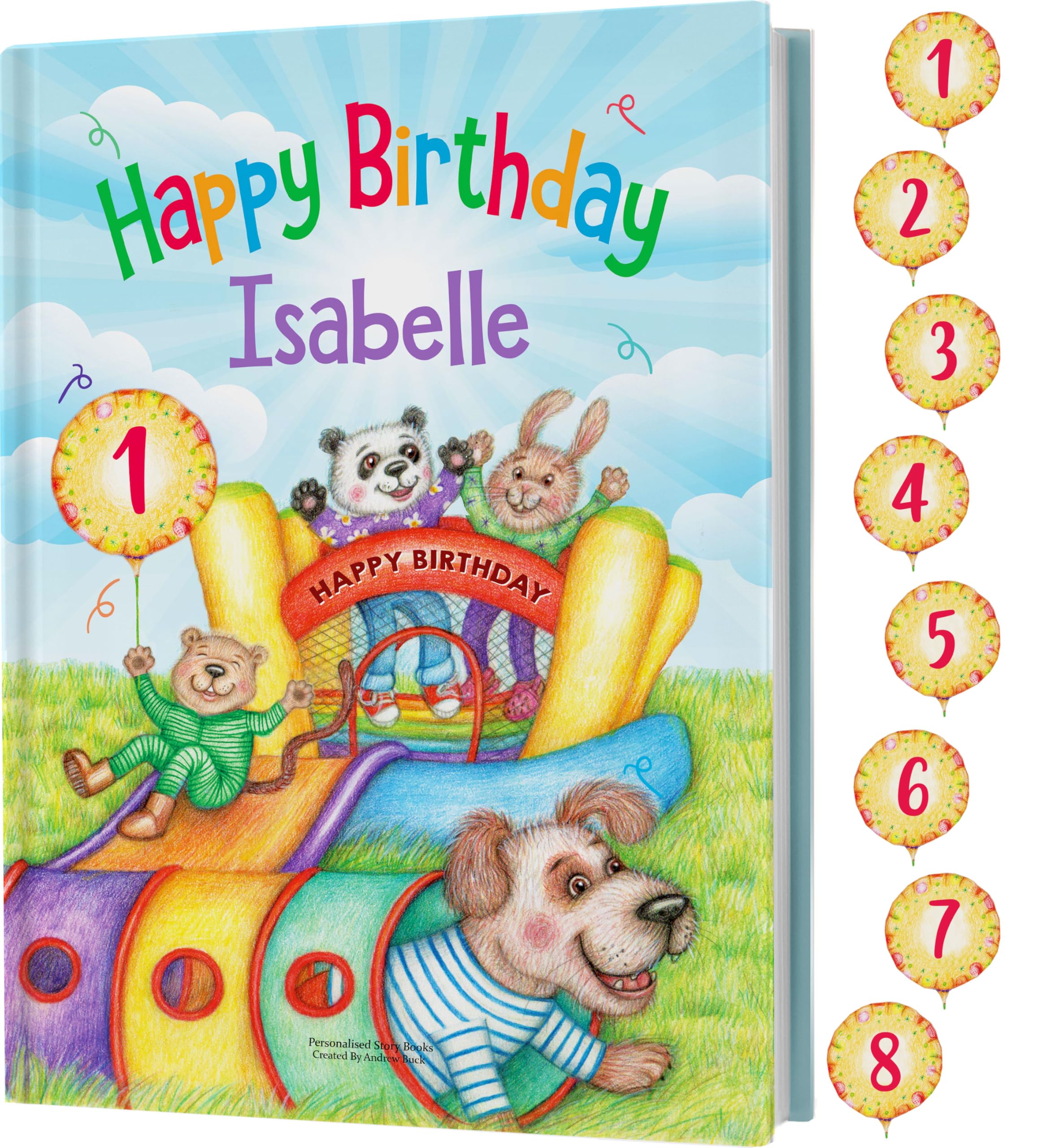 Personalised Happy Birthday Storybook for Children Aged 1-8 Years. A Keepsake Gift Book with A Personalised Rhyming Story and Customised Illustrations. Add Your Own Message Inside.