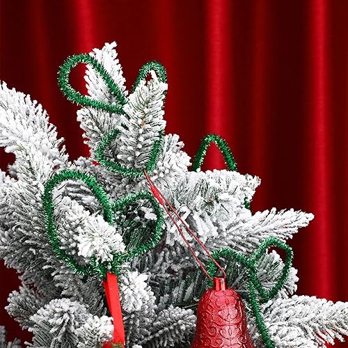 Miniatura 11 de Waydress Guirnalda de Navidad con purpurina, decoración flexible, lazos de Navidad artificiales para barandillas de Navidad, escaleras, decoración