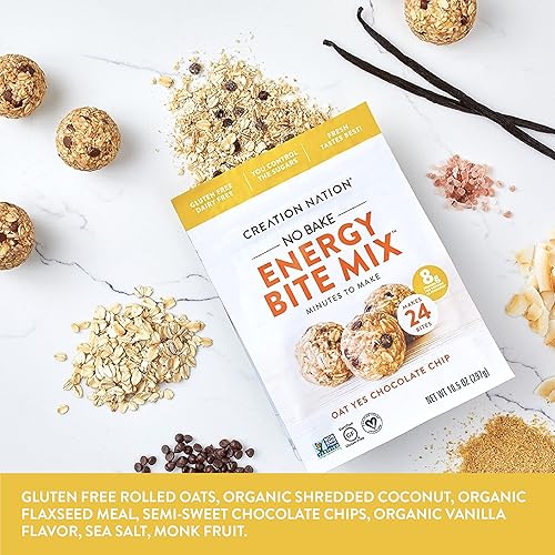 Miniatura 4 de Mezcla de mordida energética sin hornear hace 24 deliciosas bolas energéticas bocados galletas Avena chispas de chocolate es libre de gluten vegano