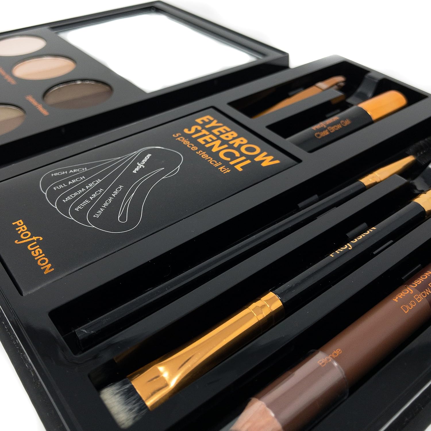 Profusion Cosmetics - Brows - Professional Eyebrow Powder Highlighter Eyebrow Wax Eyebrow Gel Eyebrow Pencil Brushes Plucker Included