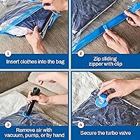 Vista 2 de Spacesaver - Bolsas de almacenamiento al vacío - Para ropa, edredones, mantas, ropa de cama - Bolsas de vacío para viajes + bomba de mano - Chica