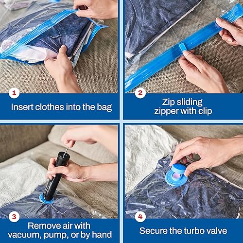 Miniatura 2 de Spacesaver Bolsas de almacenamiento al vacío 10 unidades que ahorran un 80 en espacio de almacenamiento de ropa bolsas selladoras al vacío para