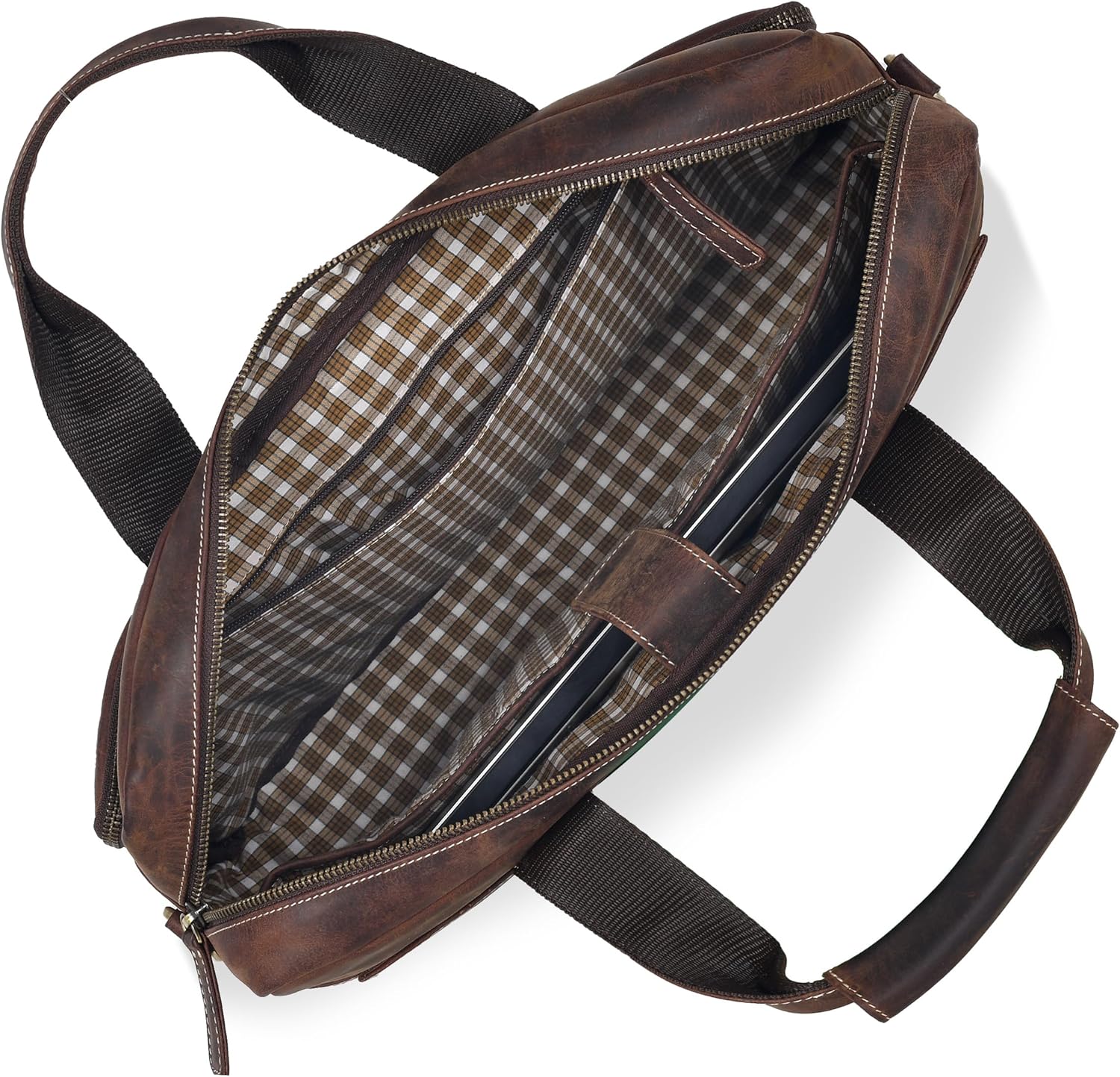 Oak Leathers Leather Messenger Bag for Men and Women - Laptop Briefcase Bag For College, Office, Adjustable Shoulder Strap - Image 9