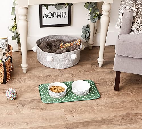 Miniatura 5 de Bone Dry Alfombra lavable a máquina, ultra absorbente, 10 x 18 pulgadas, estampado de enrejado verde cazador