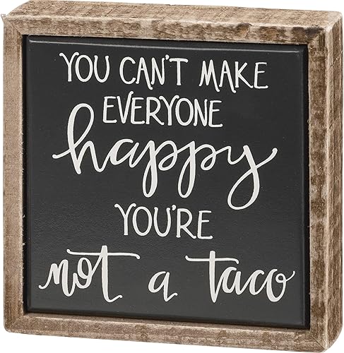 Primitives by Kathy Letrero de caja de tacos en miniatura, color negro