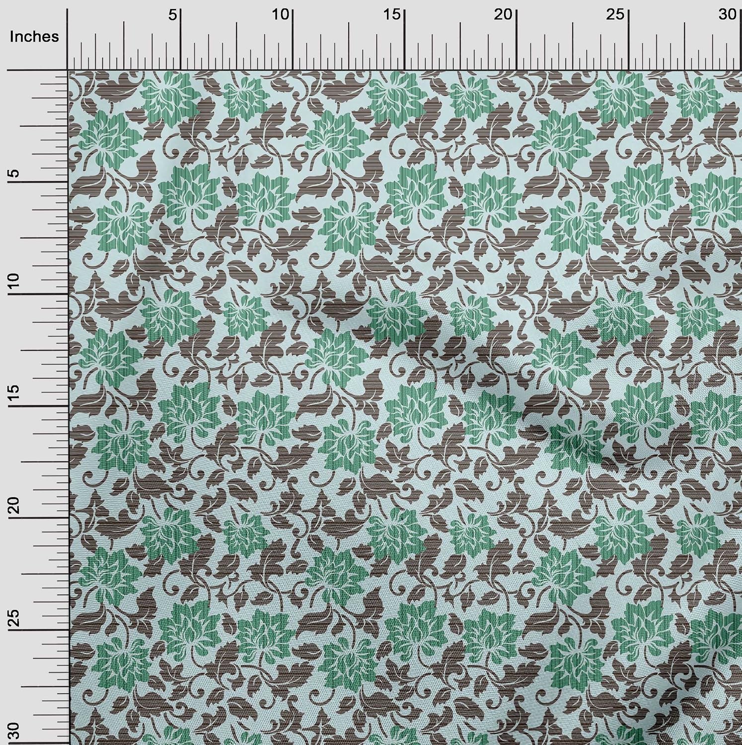 oneOone Viscose Chiffon Light Blue Fabric Floral Quilting Supplies Print Sewing Fabric By The Yard 42 Inch Wide-454