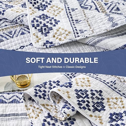 Vista 41 de SahSahCasa Juego de edredón tamaño King, edredón floral 100% algodón, juego de ropa de cama King, edredón reversible ligero de retazos para todas