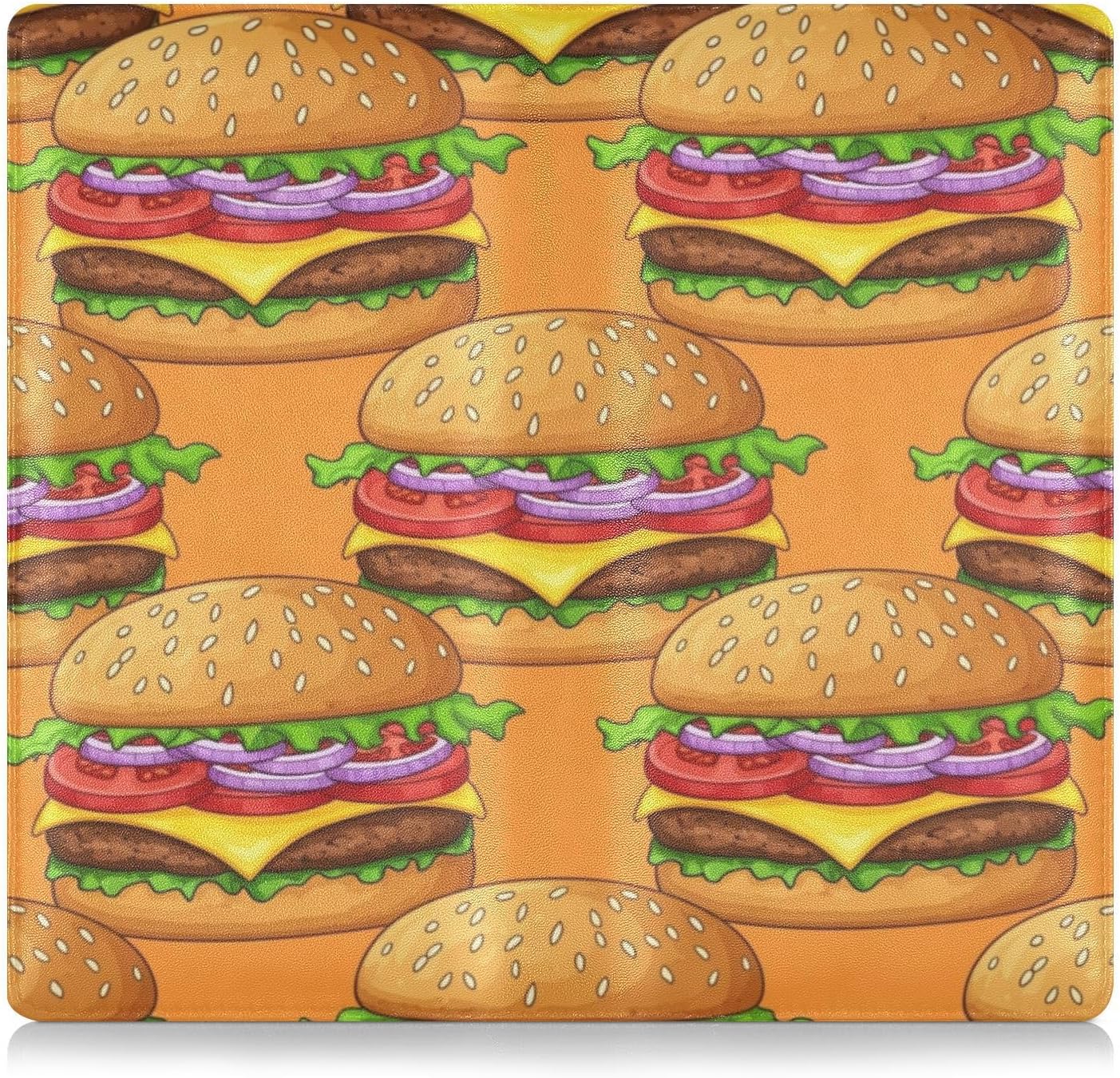 MCHIVER Cheeseburger Tomato Onion Car Registration and Insurance Holder Lether Vehicle Glove Box Organizer Car Essentials Wallet for Document License Cards