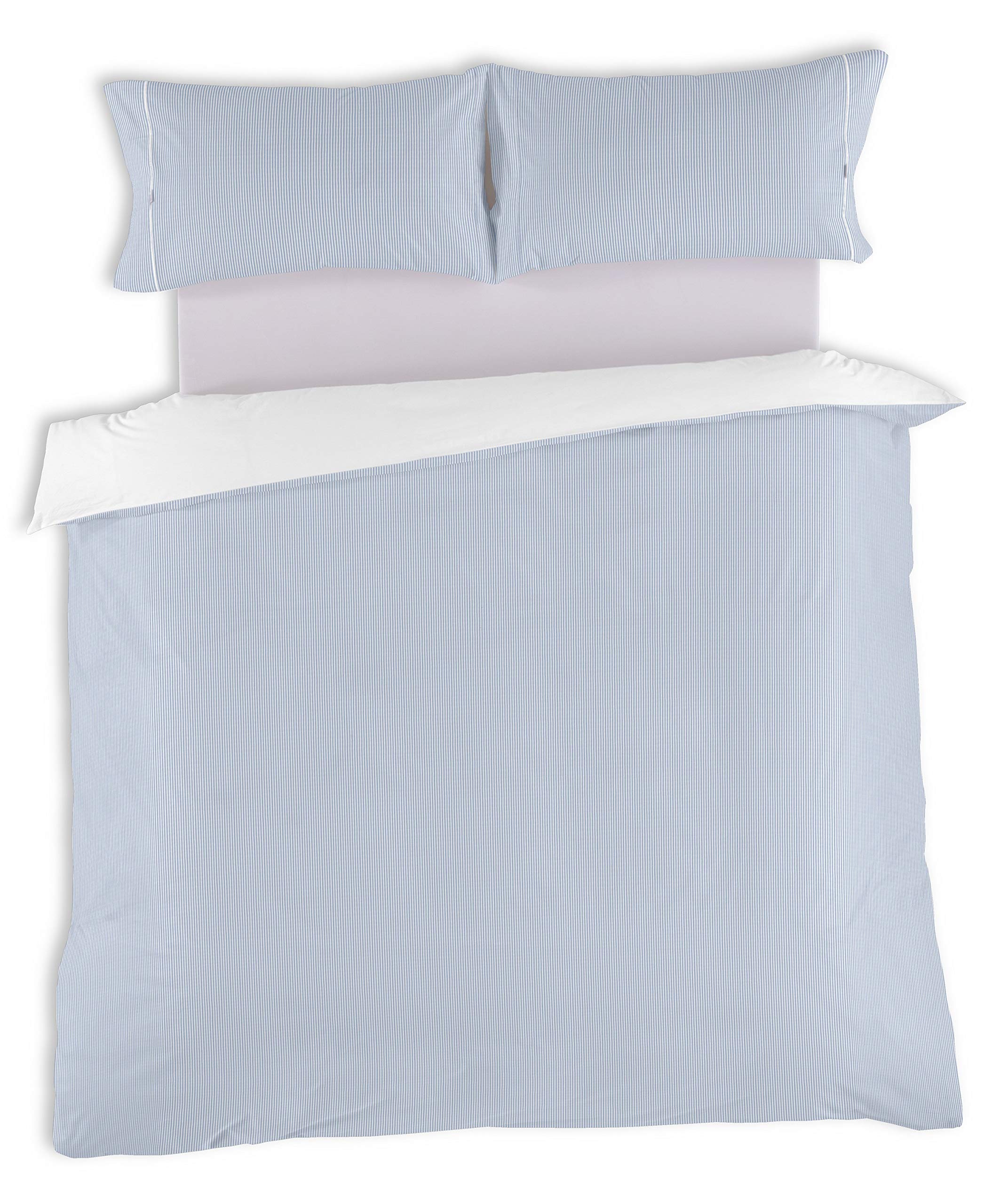 AlexandreHouse Funda NORDICA and Funda de Almohada Greta, Colour Azul - Cama de 180 (3 pieces) - 100% Cotton - 200 Hilos. Gramage: 125
