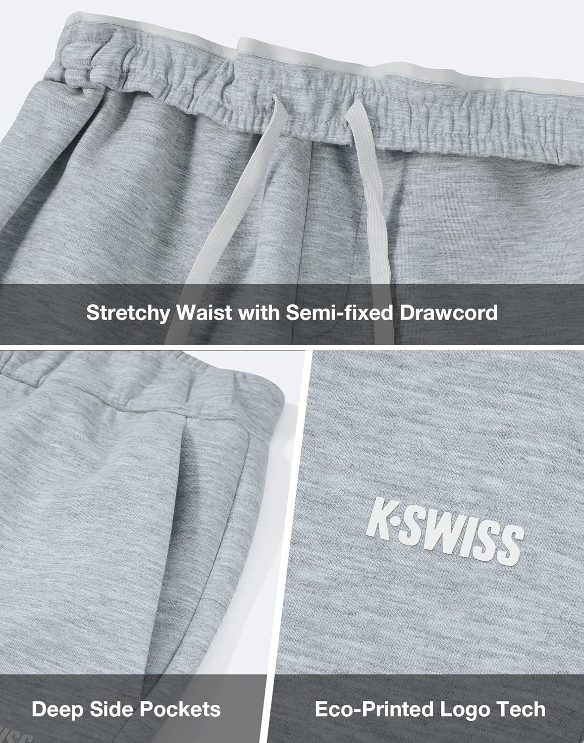 K-Swiss Men's Sweatpants with Pockets - Casual Pants with Drawstring Open Bottom Lightweight & Breathable Lounge Pants - Image 7