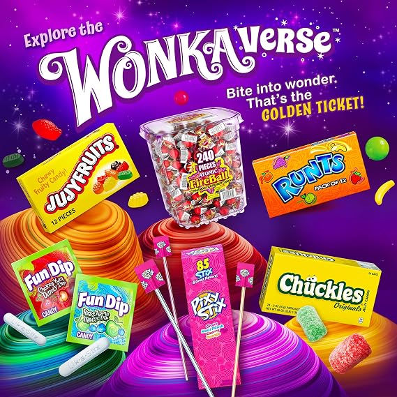 Wonka Runts Hard, Chewy & Fruity Candy, Recloseable Bag 12.0 oz (Pack of 4)