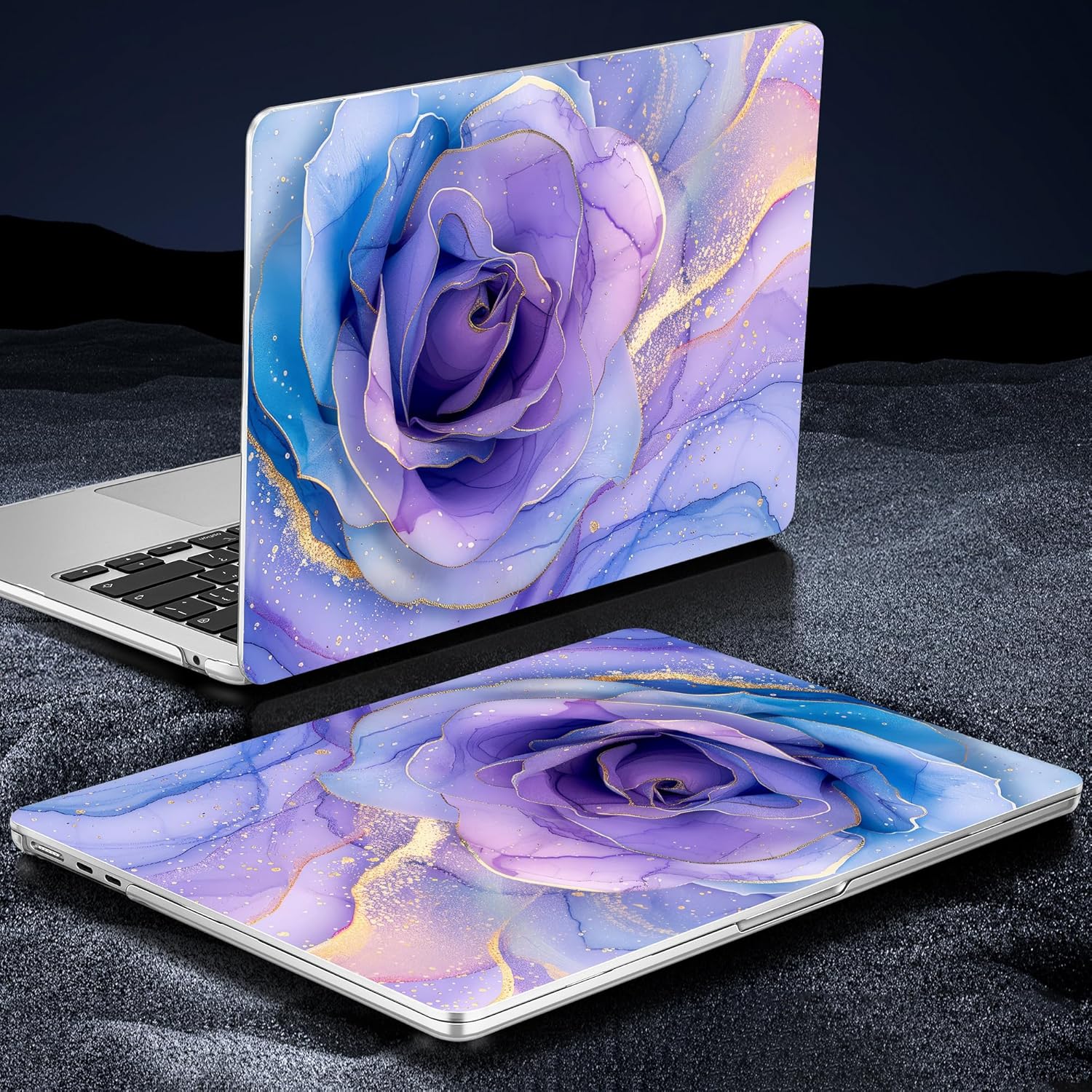 Mektron Case for 2026 MacBook Air 13-inch M5 Laptop A3449 with 13.6-inch Liquid Retina Display, 2025 2024 2022 M4/M3/M2 MacBook Air 13" Hard Shell Cover, Fit Model A3240 A3113 A2681, Rose Marble