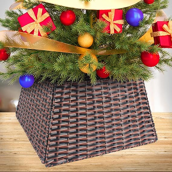 Christmas Tree Collar 17 inch Rattan Wicker Christmas Tree