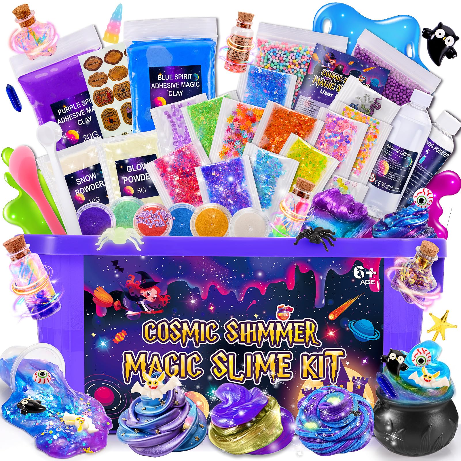 Hapikids Slime Kit Lavoretti Creativi per Bambini, Giochi Bambina 6 7 8 9 10 11 12 Anni Femmina Slime per Bambini Regalo Bimba 6-12 Anni Galaxy Slime Fluffy Pozioni Magiche Bambina Giocattoli