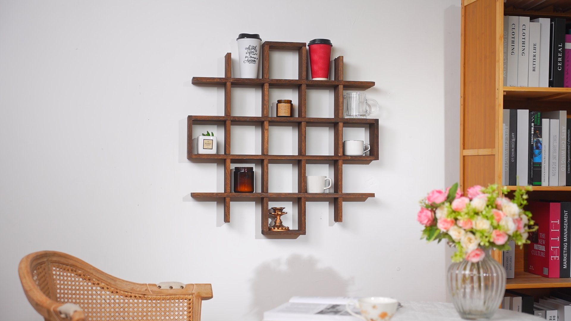 Amazon.com: Suzile Oversize Coffee Mug Display Rack Wooden Display