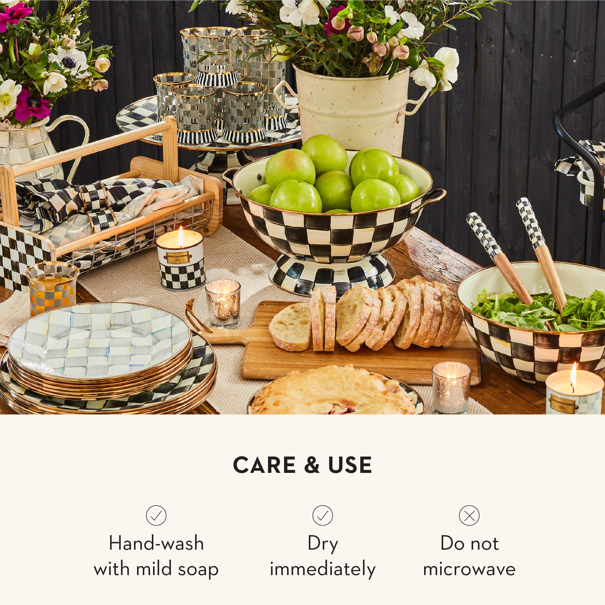 Amazon.com | MACKENZIE-CHILDS Enamel Bowl, Serving Bowl for