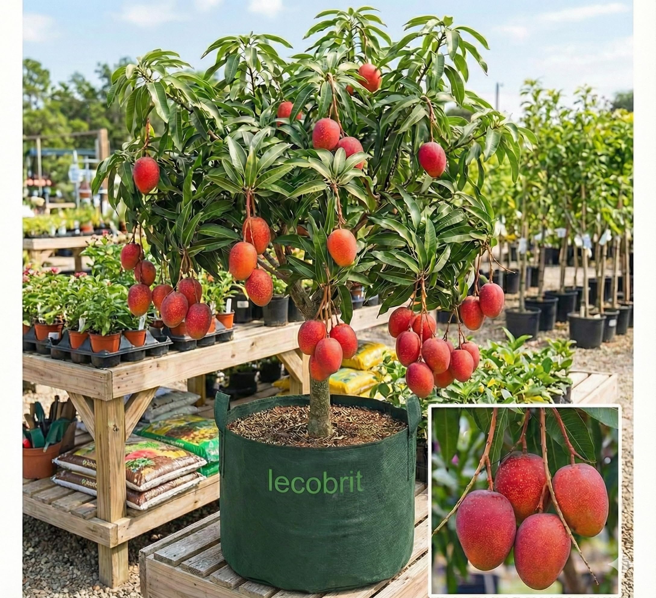 LECOBRIT Original Japanese Miyazaki Mango plant Grafted Rare (2.5 to 3 Feet) Hybrid' Pack Of 1 Verified Quality Healthy Live grafted Plant Taiyo No Tamago Eggs Of Sun