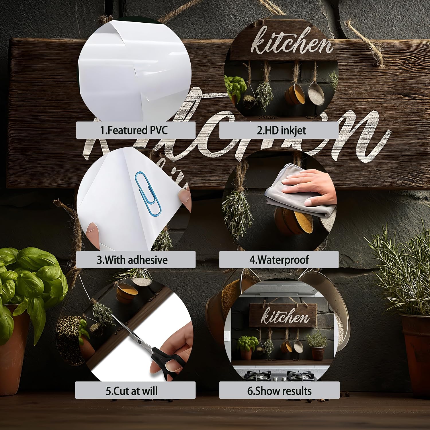 Kitchen Theme,Kitchen wall Sticker 35.43×23.62 inches, Stove Splash-Proof Kitchen Sticker, with Waterproof, Oil-Proof, and Splash-Proof Functions, Suitable for Kitchen wall Decoration.