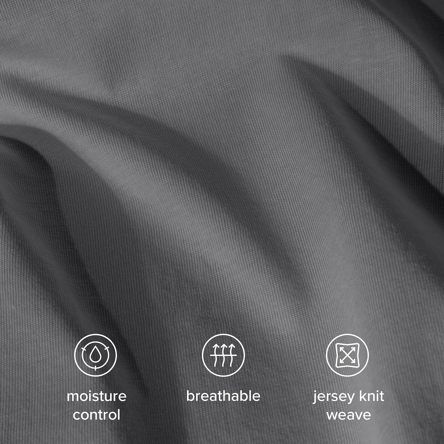 Bare Home 100% Organic Cotton Jersey Sheet Set, Ultra Soft, 100% Cotton - Sheet Set & Pillowcases - Deep Pocket Bed Sheets (King, Grey)
