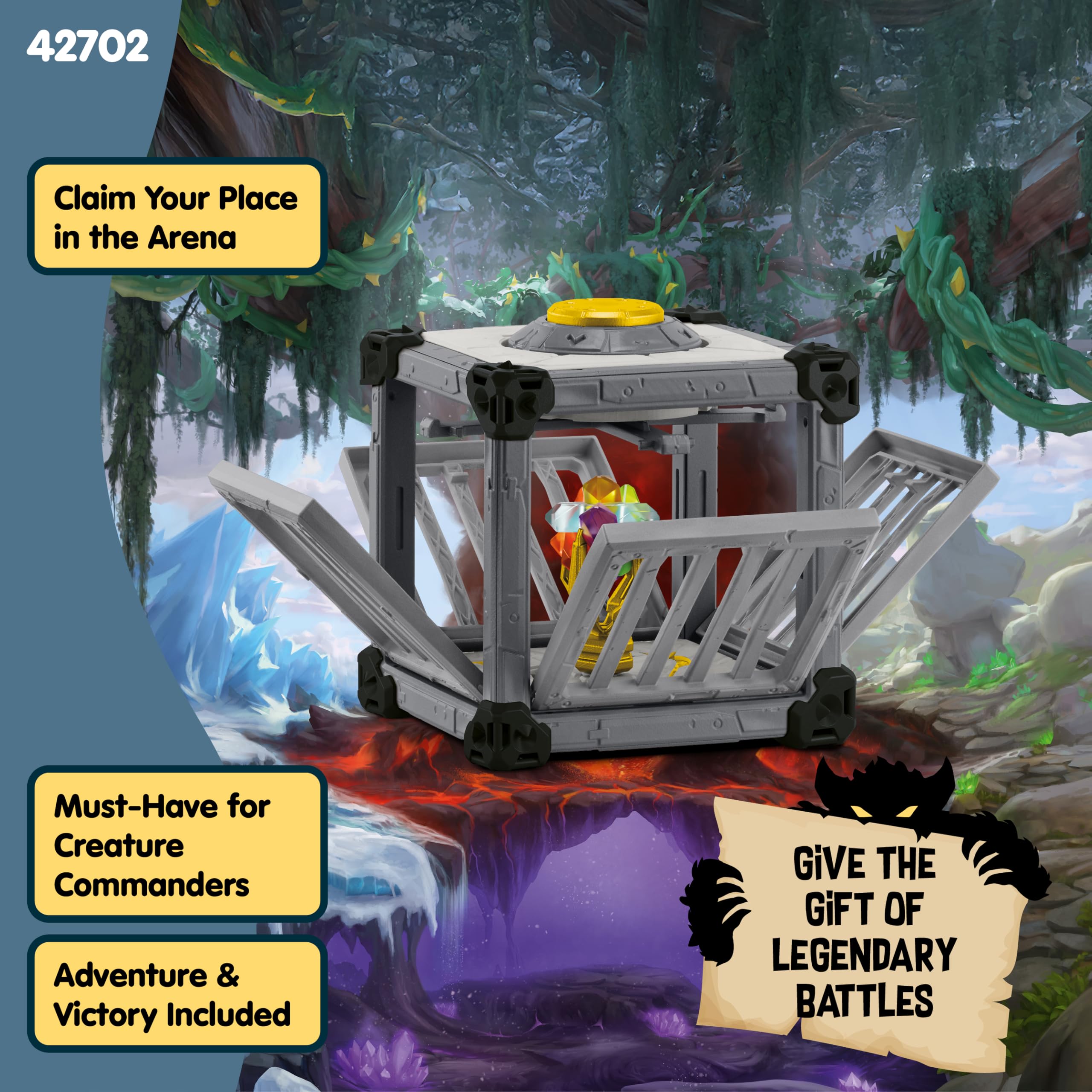 schleich ELDRADOR CREATURES | BattleCave Super Kryształ 42702 | Zestaw z 5 kryształami żywiołów i sejfem | Grota jako arena, modułowa | Figurki dla chłopców i dziewczynek od 6 lat | 31 elementów