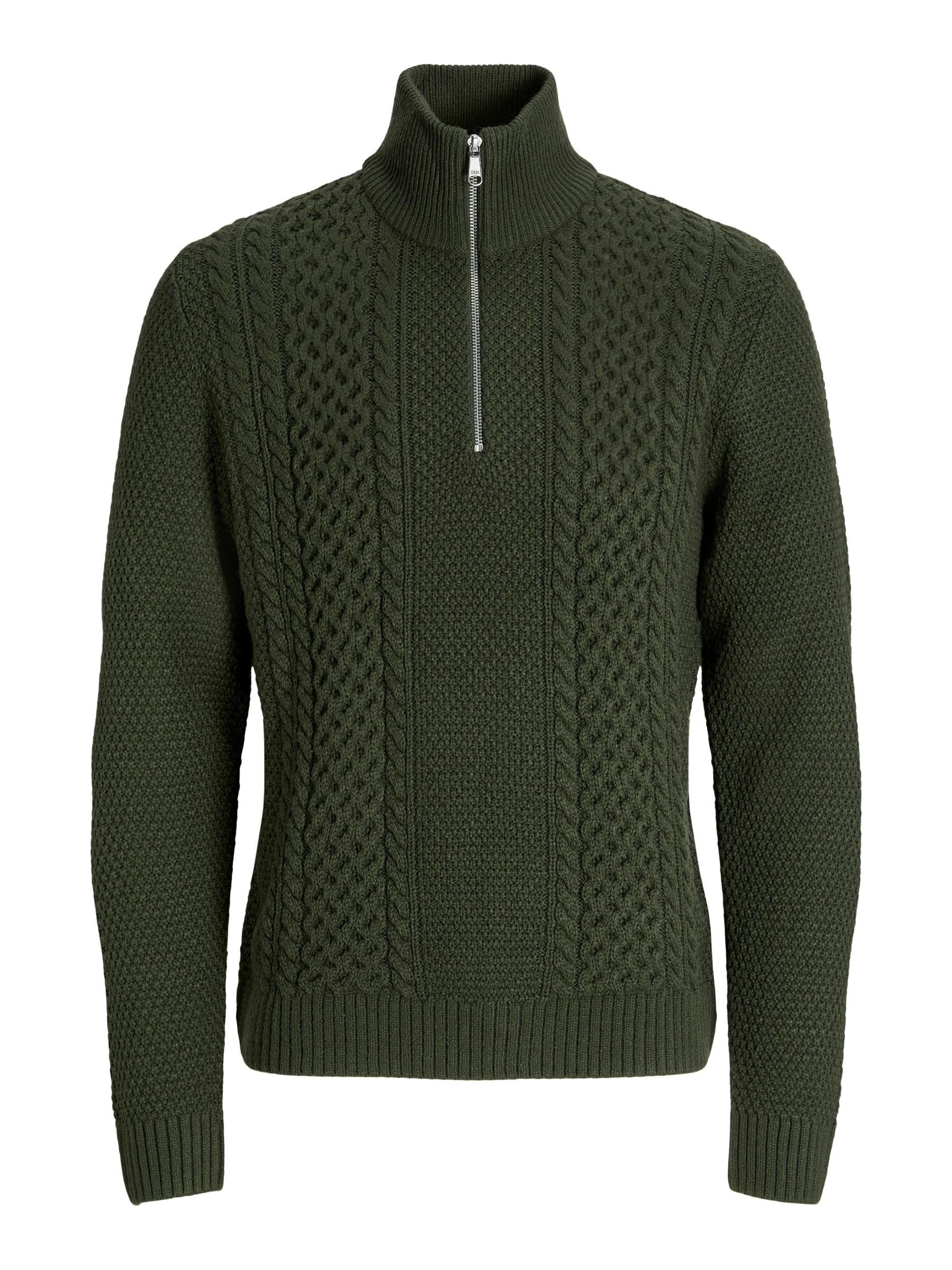 JACK & JONES Jjpaul Knit Half Zip, Green (Duffel Bag), S