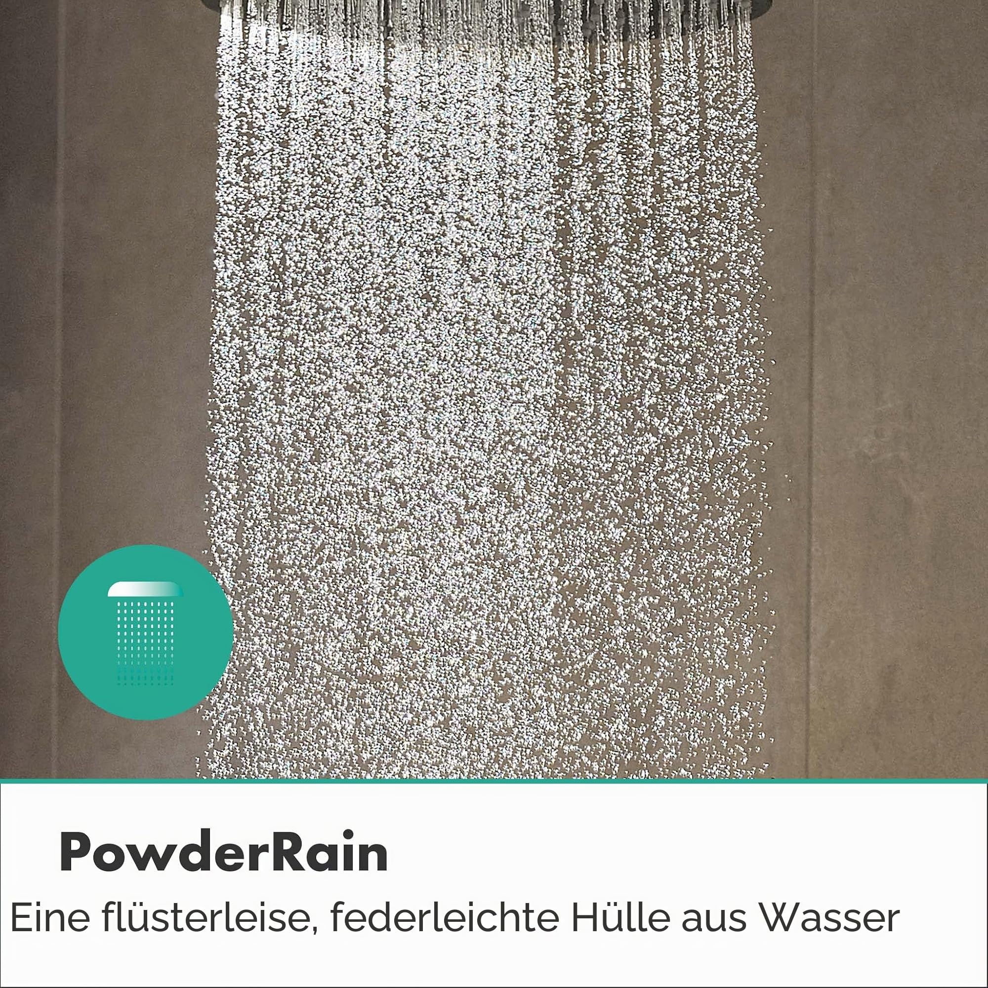 hansgrohe Raindance S - wassersparende Kopfbrause (EcoSmart), Duschbrause (240 mm), Regendusche mit 1 Strahlart (PowderRain) für Wand-/Deckenmontage, Brausekopf mit Antikalk-Funktion, Chrom, 27624000