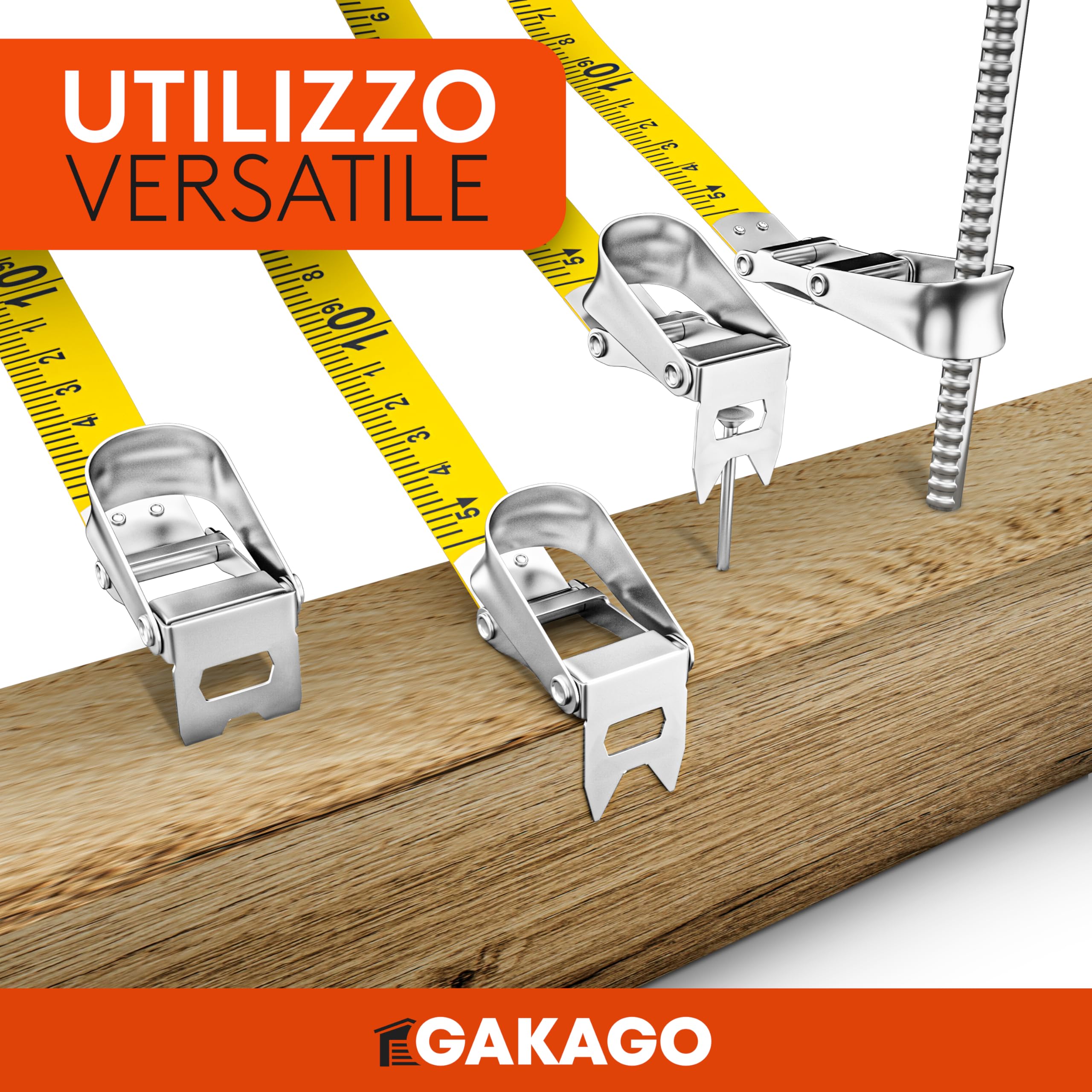 Gakago Metro a nastro 100m - Metro a rullo a 3 pieghe con leva di ripiegamento - Impugnatura ergonomica e antiscivolo - Rotolo di metro a nastro con punta di marcatura