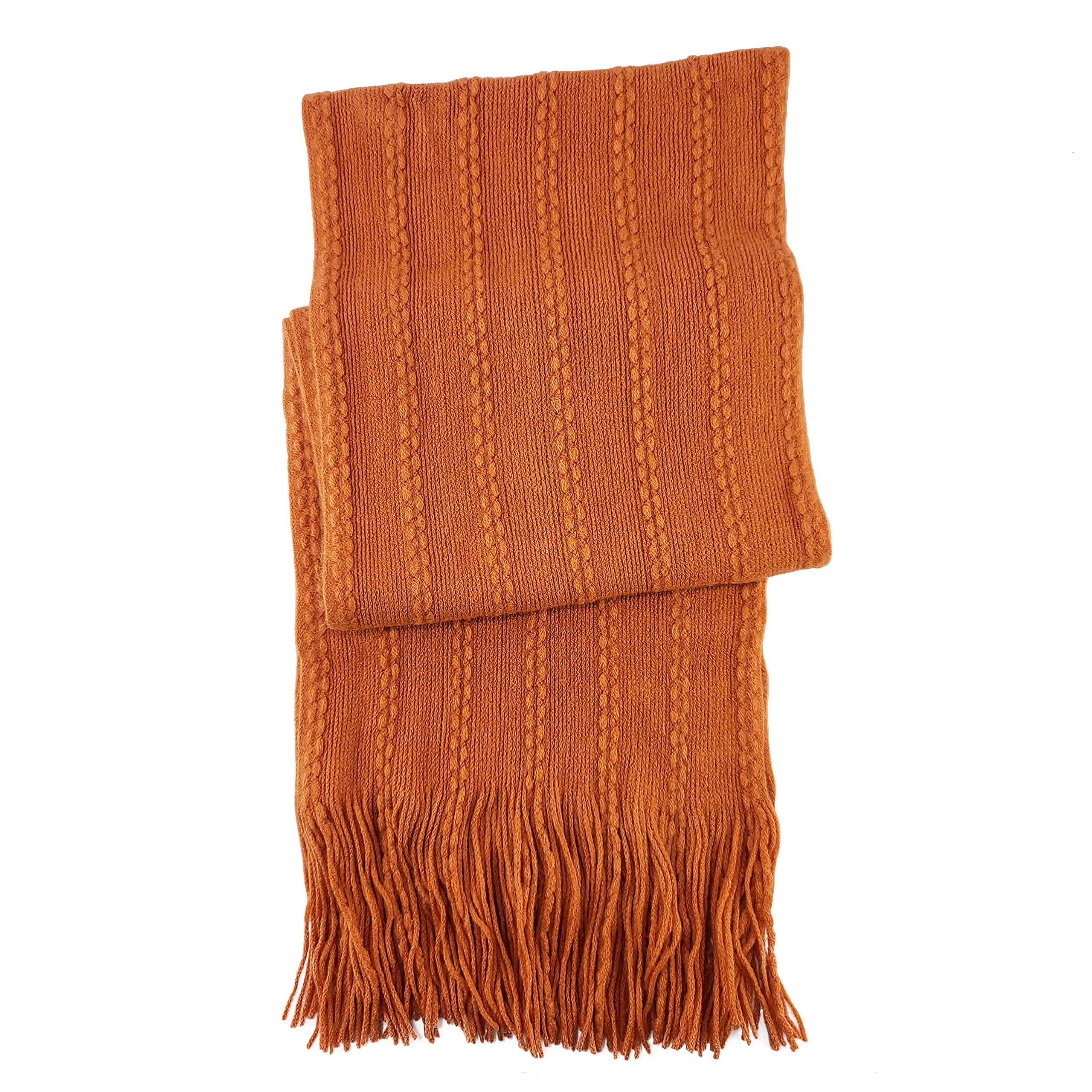 BRUCERIVER Sciarpa e guanti da donna a maglia con funzione touch screen cashmere sensazione cavo design (Orange Touchscreen)