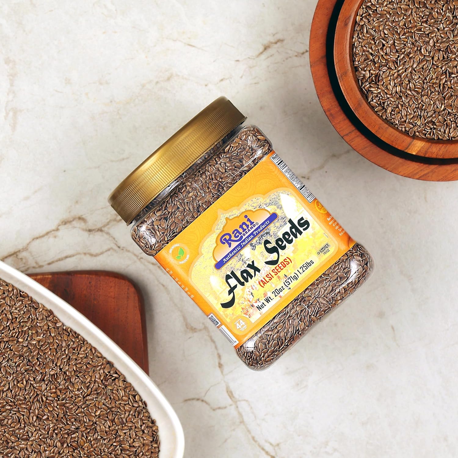 Rani Flax Seeds Whole Raw (Alsi, Linum usitatissimum) 20oz (1.25lbs) 567g PET Jar ~ All Natural | Gluten Friendly | Non-GMO | Vegan | Indian Origin image 5