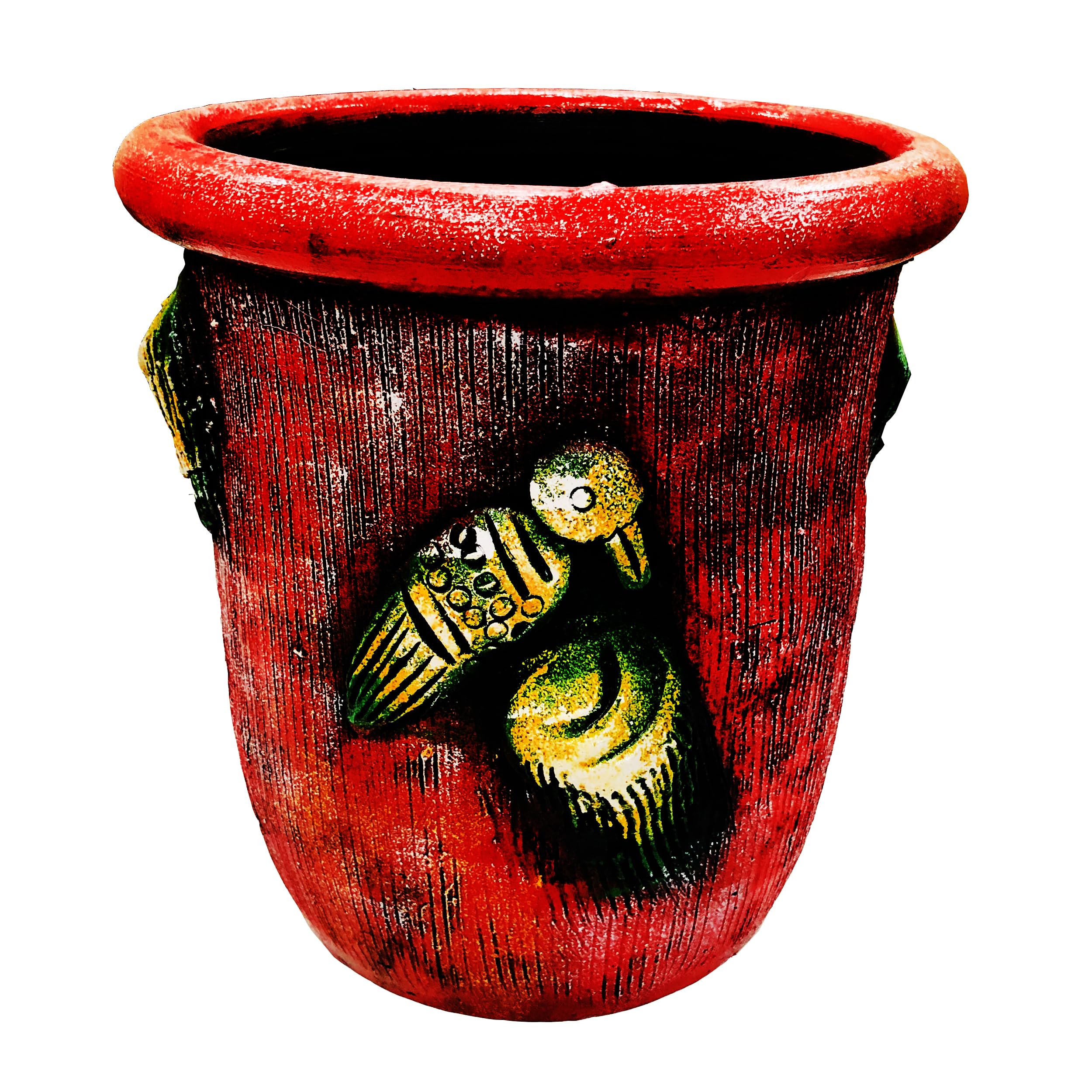 SHOPMEFAST Garden Handcrafted Terracotta Pot, Plant Container, Mitti Gamla for Home Decor,Garden Decor,Office Decor (Size : 9 Inches.) (Red)