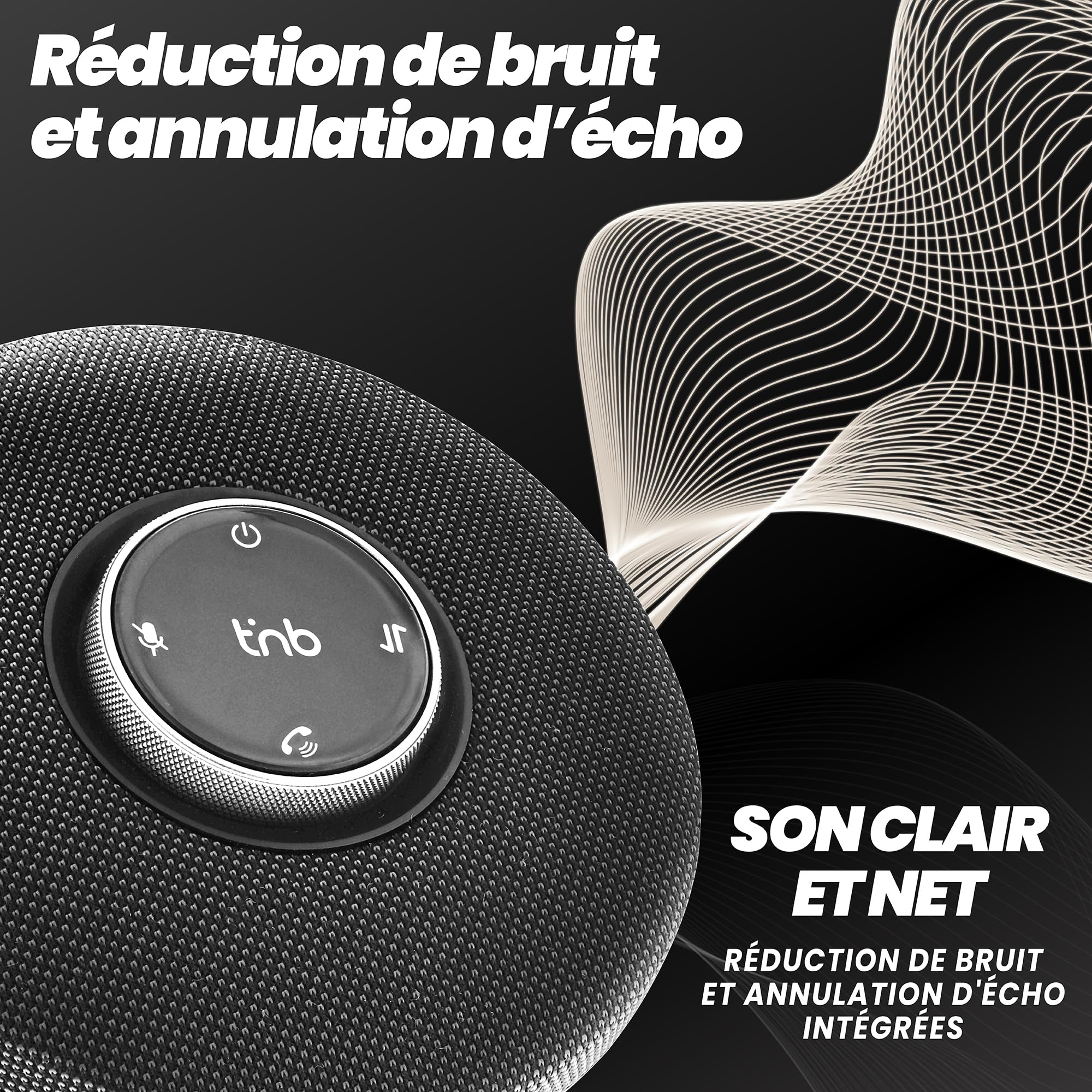 T'nB - Enceinte de Conférence Bluetooth, USB-A/USB-C Professionnelle