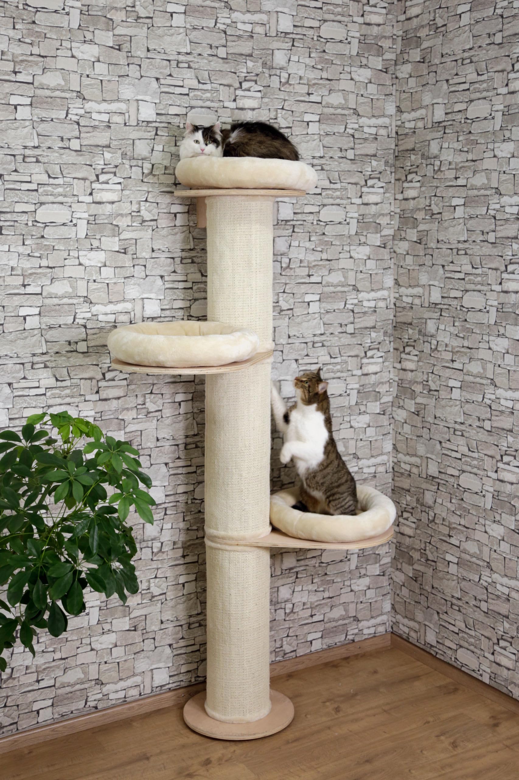 Kerbl Pet Árbol para Gatos Dolomit Tower, Ø38cm, Altura 187cm, Beige