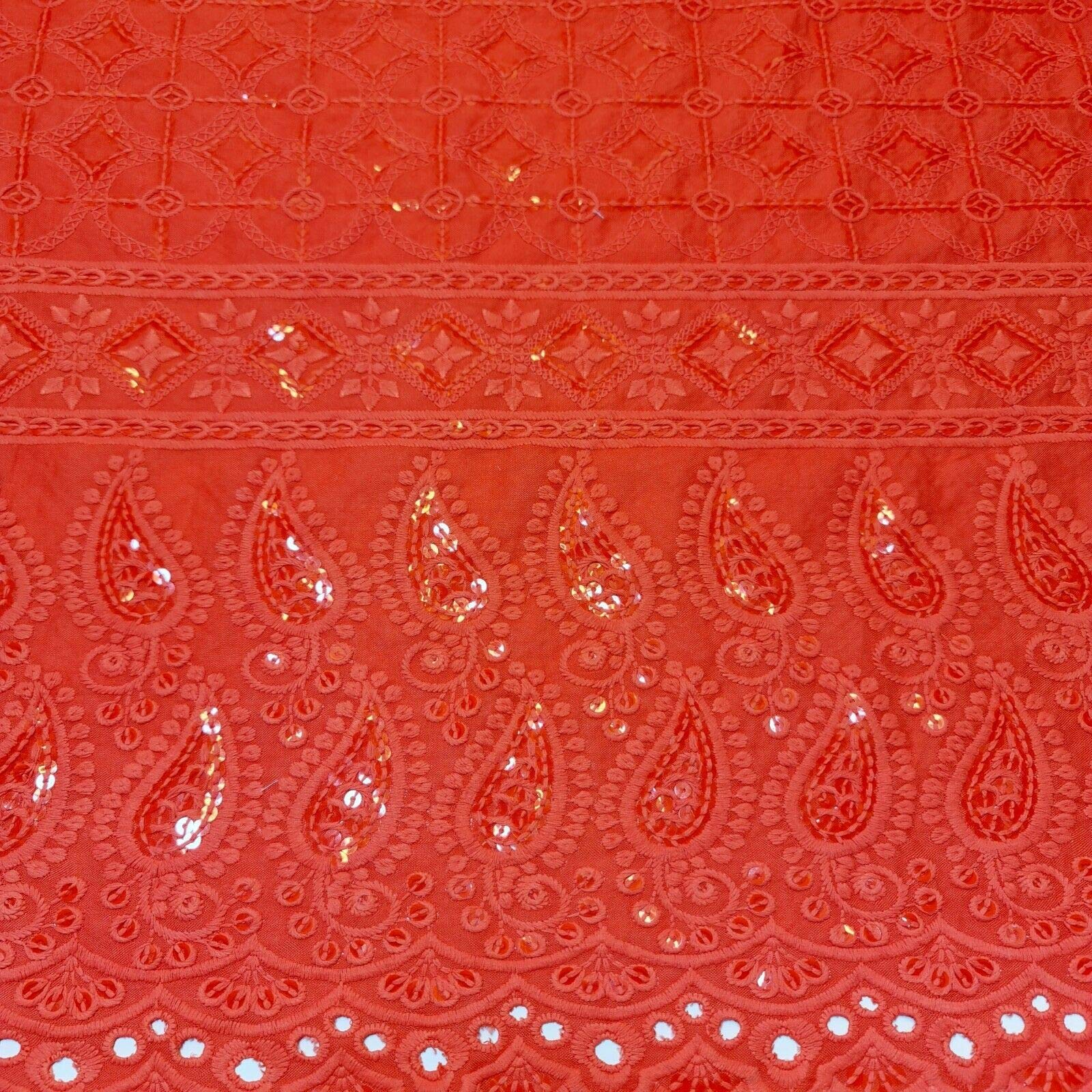New Spring Soft Poly Cotton Broderie Anglaise Sequin Anglias Hole Border Craft Dress Fabric 44", 112 cm Wide Sold As Pre - Image 3