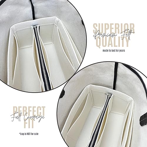 Miniatura 6 de Bag Organizer for St louis PM Bag Organizer St Louis GM Tote Bag Insert Handmade 3mm Premium Felt Snug Sturdy Silver Zipper (For St Louis PM, Beige)