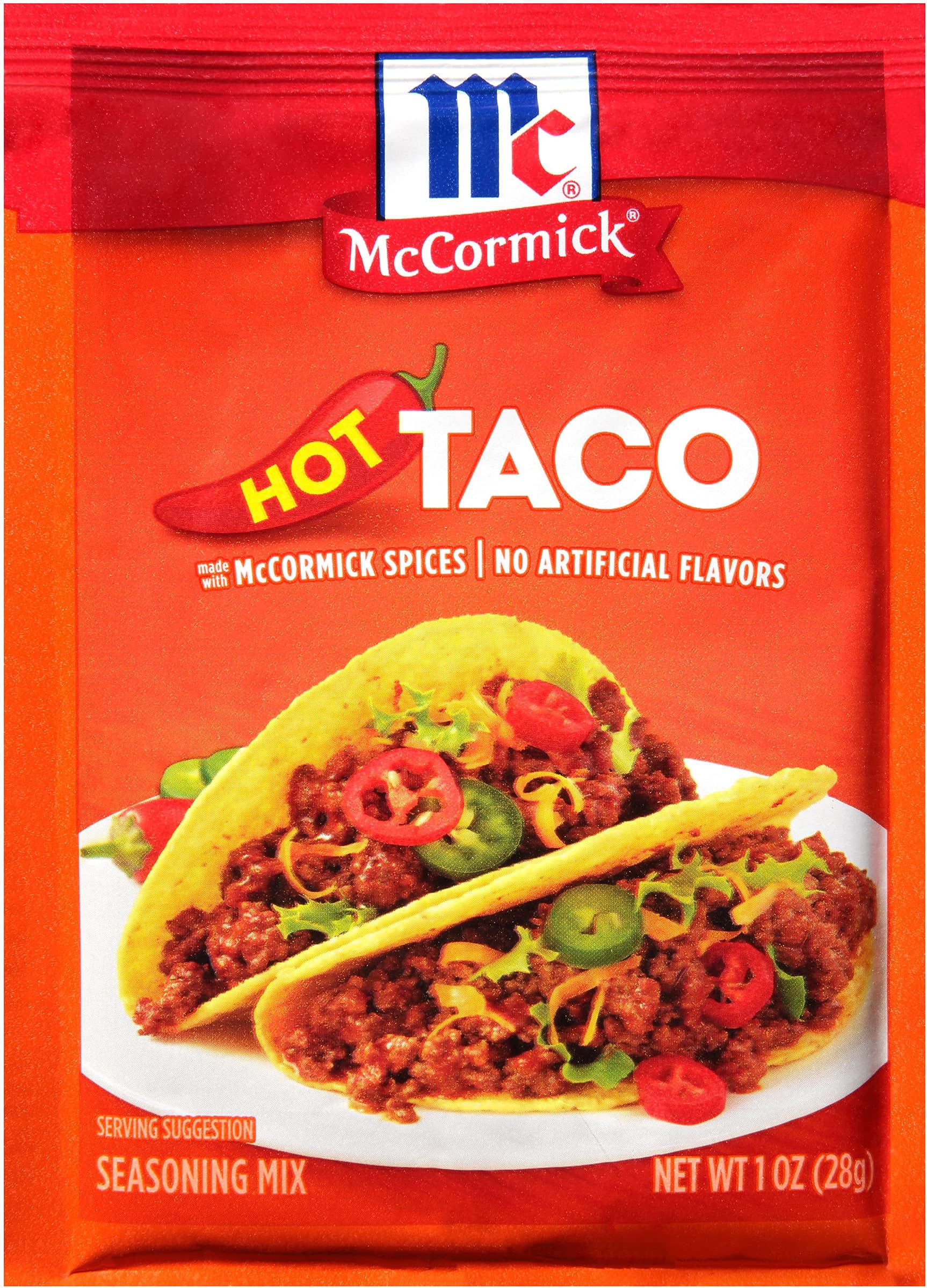McCormick Hot Taco Seasoning Mix, 1 oz (Pack of 12)