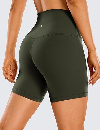 Miniatura 2 de CRZ YOGA ButterLuxe Pantalones cortos de ciclismo para mujer, de elastano, de tiro alto, 6 pulgadas, para entrenamiento, correr, voleibol y yoga