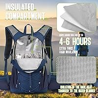 Vista 3 de N NEVO RHINO Mochila de hidratación, mochila de senderismo multiusos de 18L con vejiga de agua de 3 L, mochila de agua aislada, paquete