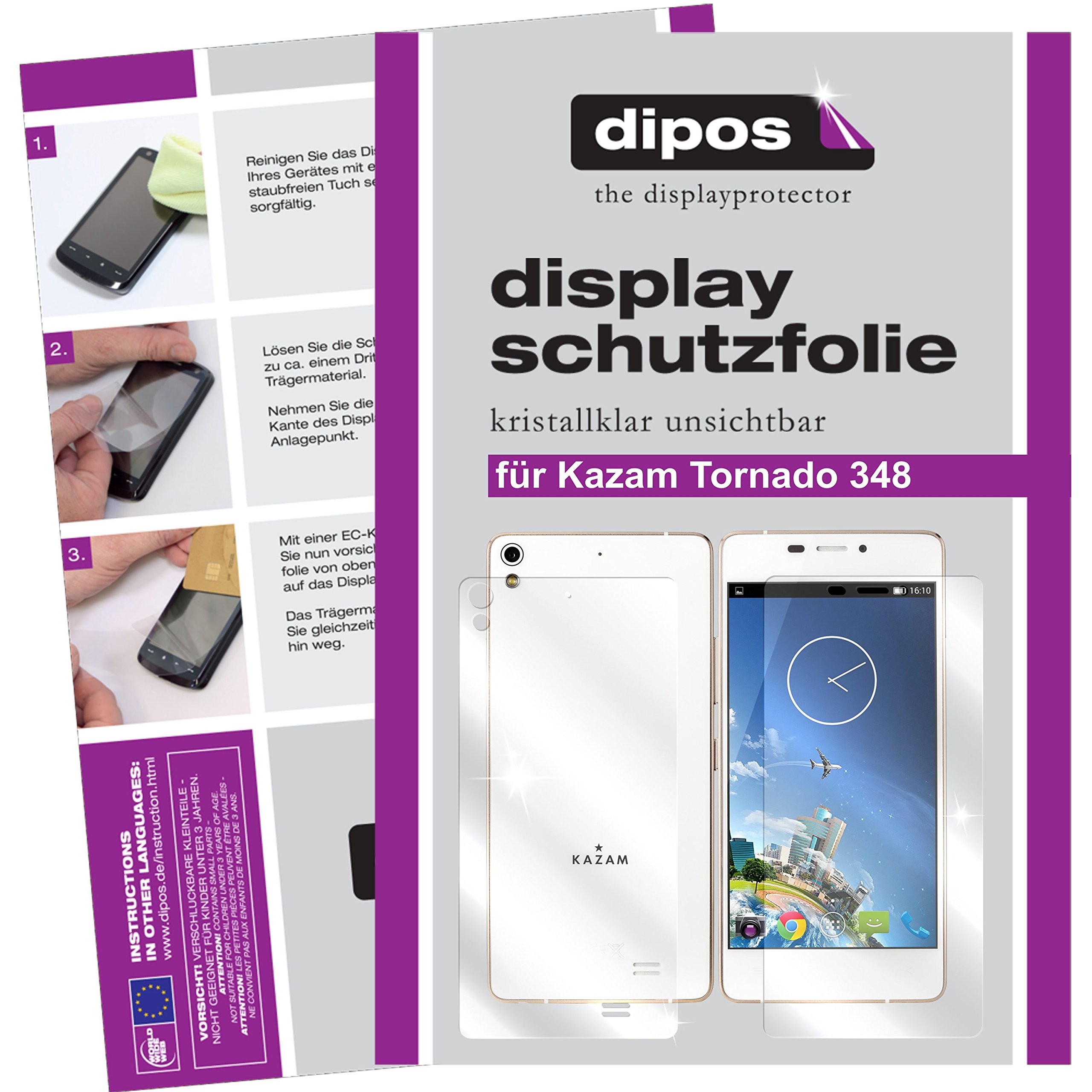 Dipos Pellicola Protettiva Cristallo Per Kazam Tornado 348 – 6 Pezzi, Made In Germany, Anti Graffio