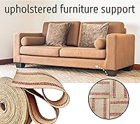 Vista 1 de Correa de yute de 3.5 pulgadas para tapicería y manualidades (11 libras de rayas rojas, 72 yardas)