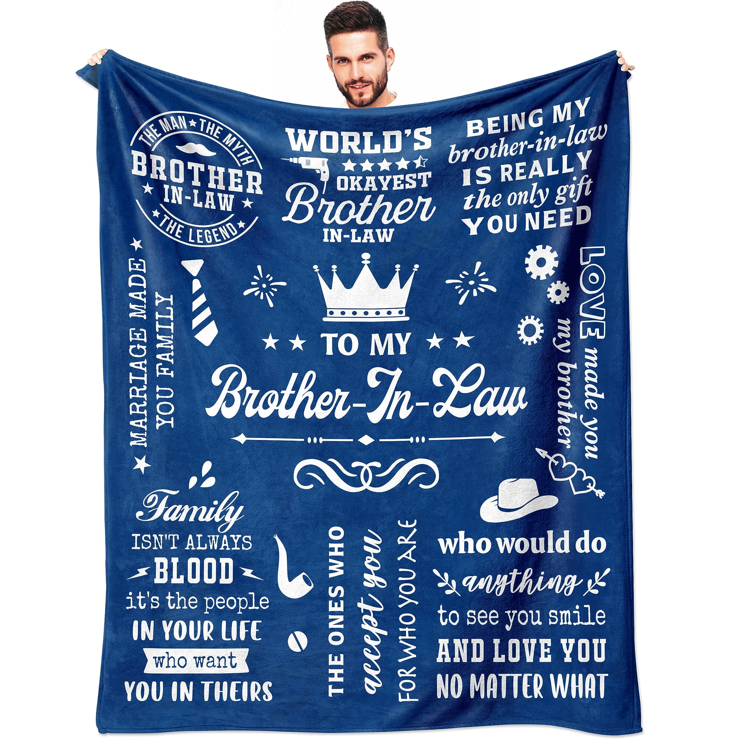 LSEOMIO Brother in Law Gifts, Gifts for Brother-in-Law Throw Blanket 60"x50", Best Brother in Law's Birthday Gift Ideas, Brother in Law's Gift from Sister in Law