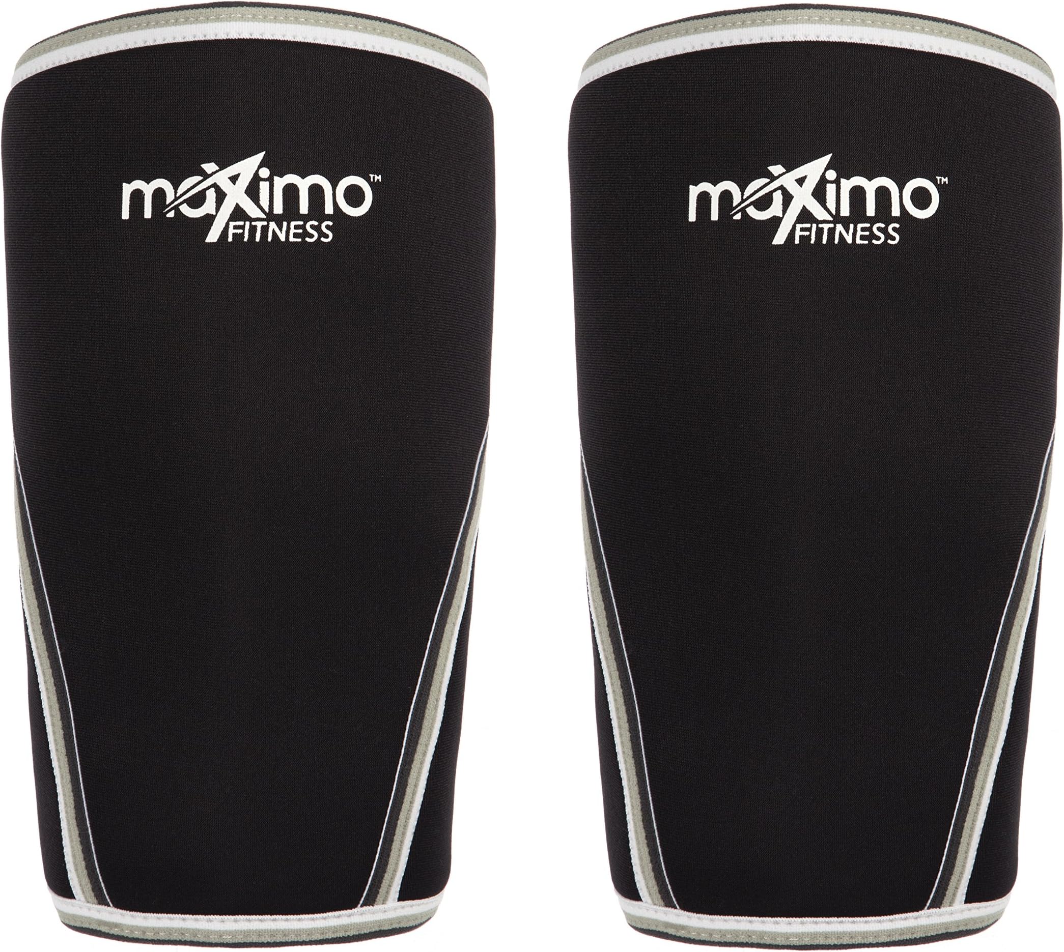 Maximo Fitness Knee Sleeves (1 Pair), 7mm Neoprene Compression Knee Support - Perfect for CrossFit, Weightlifting, Powerlifting, Running and all Sports - Ideal for Men & Women. (Medium, Black)