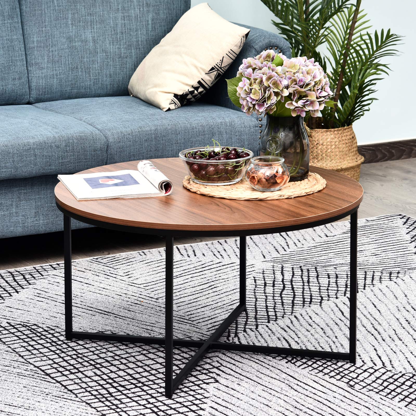 Retro HOMCOM salontafel met natuurlijke houttextuur - Stijlvol en